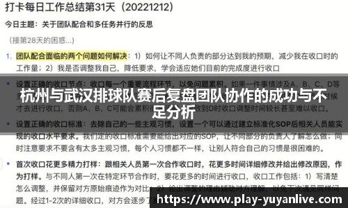 杭州与武汉排球队赛后复盘团队协作的成功与不足分析